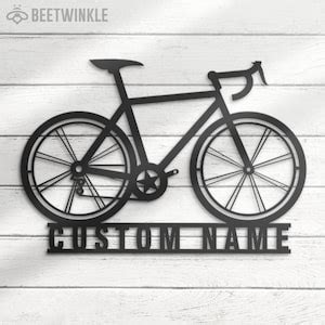 Custom Road Bike Racing Metal Wall Art Led Light Personalized Bicycle