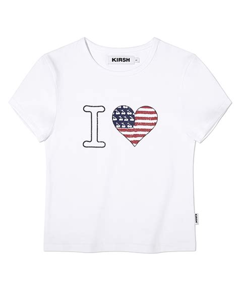 Musinsa Kirsh I Love Kirsh Cropped T Shirt White