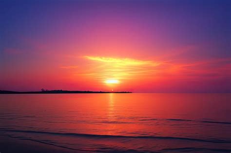 Premium AI Image | sunset beach sea red sunset