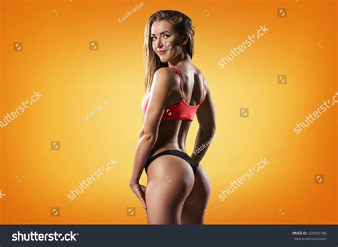 Sexy Beautifil Fitness Model Woman Bikini Foto Stok Shutterstock