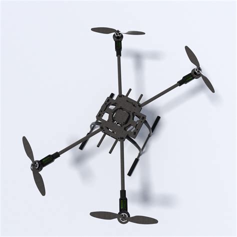 Quadcopter With Four Propellers 3d Model Cgtrader