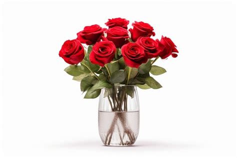 Premium Ai Image Red Roses In Glass Vase On Table