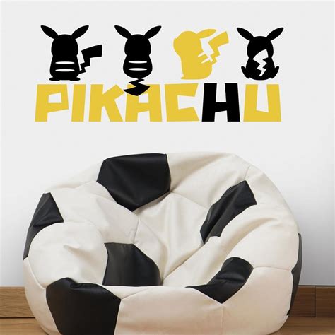 POKEMON PIKACHU SILHOUETTE PEEL AND STICK WALL DECALS |Peel And Stick ...