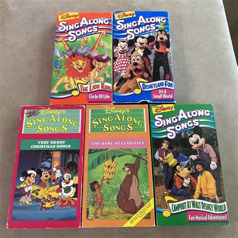 Walt Disney Sing Along Songs Lot Of Vhs Christmas Campout Bare