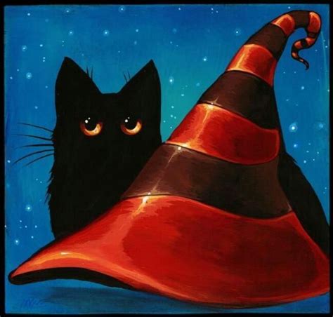 Pin By Lisa Ayala On Nico Niemi Art Black Cat Art Cat Art Halloween Art