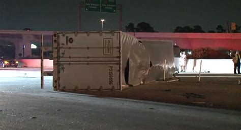 Speeding Car Leads To Big Rig Rollover On Katy Freeway