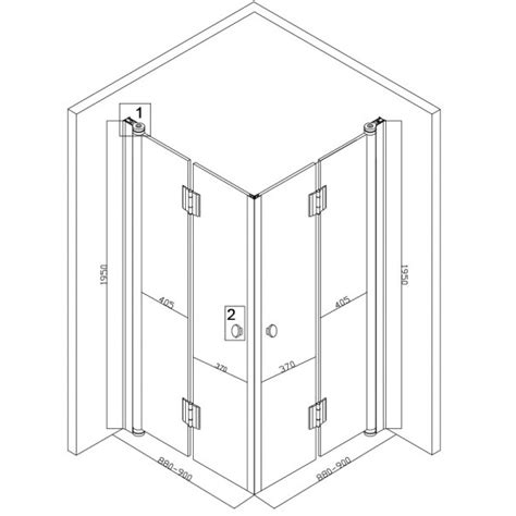 Square Shower Cabin R Kz1290b Chrome 900x900mm Glass 6mm