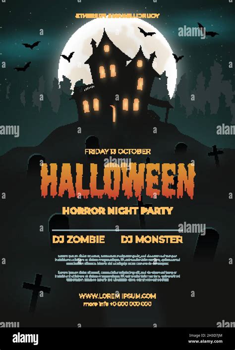 halloween festival party poster design vector illustration Stock Vector ...