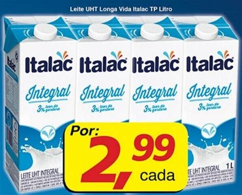 Leite Uht Longa Vida Italac Integral Tp L Oferta Na Supermercados