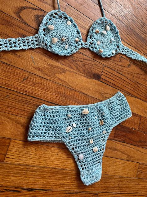 Bikini Crochet Pattern Easy For Beginners Brazilian Bottom Mesh Top Etsy