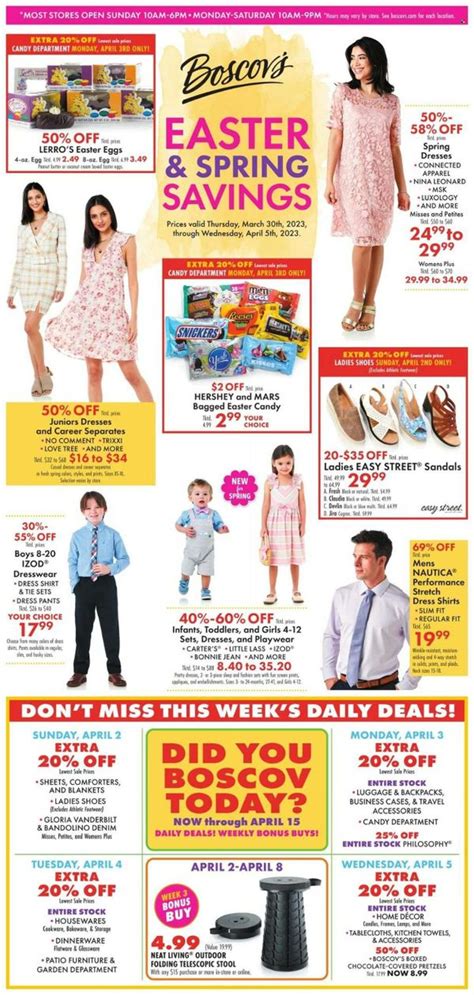 Boscov S Ct De Md Nj Ny Pa Weekly Ad Flyer Specials March To