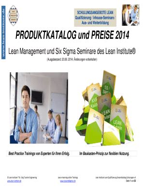 Ausfüllbar Online Lean Management und Six Sigma Seminare des Lean