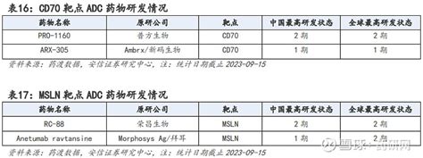 国内ADC热门靶点竞争格局一览 近期安信证券发布报告梳理了国内ADC药物靶点竞争格局报告主要以表格形式呈现较为直观报告表明目前国内