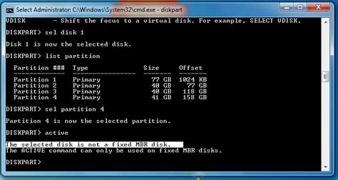 How To Use Diskpart Cmd To Set Active Partition In Windows 7