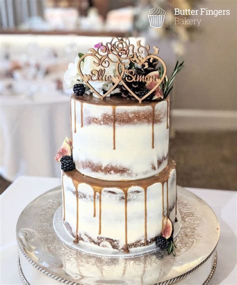 Rustic Two Tier Rustic Chocolate Wedding Cake