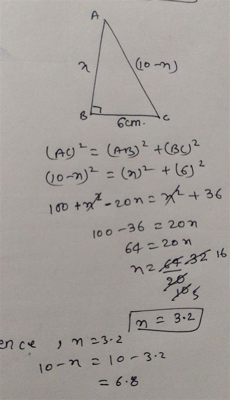 एक समकोण Abc की रचना कीजिए जिसमें Angle B90°abac10cmbc6cm