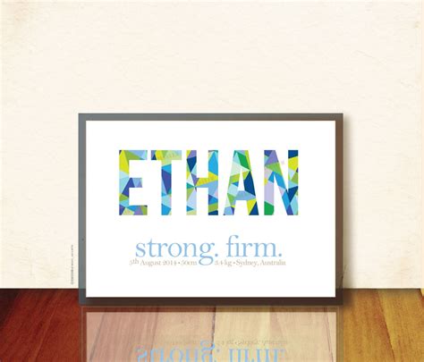 Baby Name Poster Personalized Art Print Custom Geometric