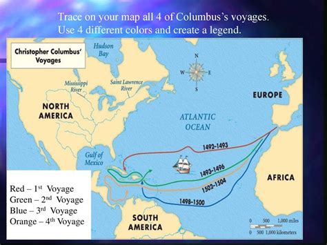 Map Of Christopher Columbus Voyages Map Of Canada