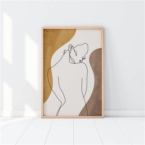 Abstract Body Line Art Print Nude Woman Body Single Line Etsy