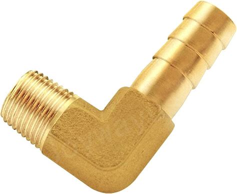 Joywayus Brass Hose Fittings 90 Degree Elbow 3 8 Barb To 1 2 Npt Male