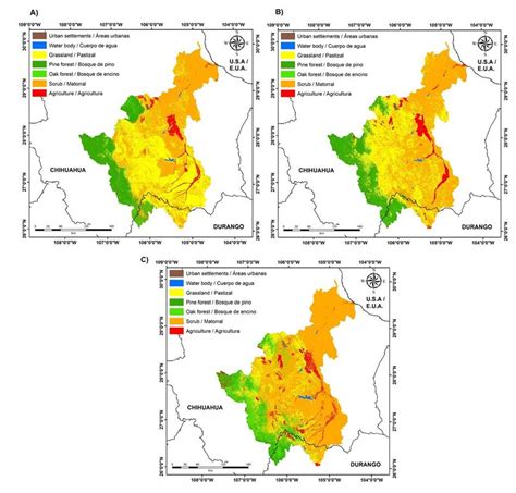 Uso De Suelo Y Vegetaci N Para Los A Os A B Y C
