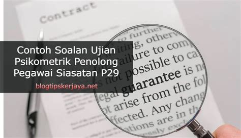 Contoh Soalan Ujian Psikometrik Penolong Pegawai Siasatan P29