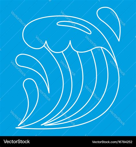 Wave icon outline style Royalty Free Vector Image