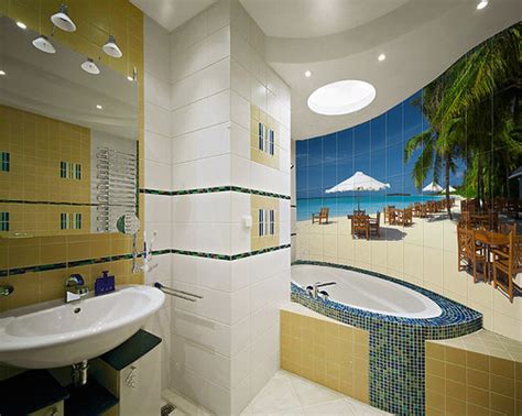 Фото идеи - фотоплитка для ванной комнаты