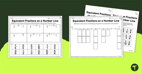 Equivalent Fractions On A Number Line Differentiated Worksheets