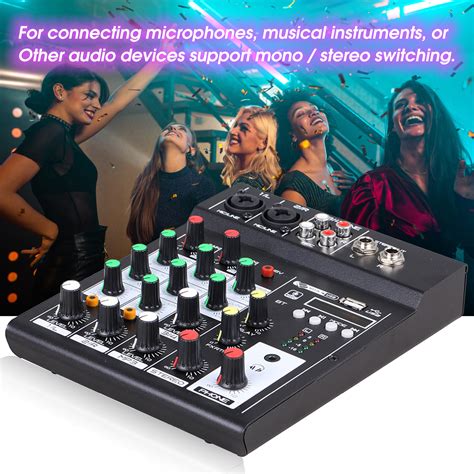 Fairnull M4u Sound Console Professional Stereo 4 Way Usb Audio Dj Mixer