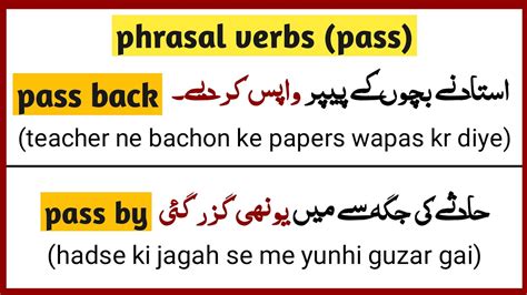 Phrasal Verbs Of Pass Pass By Pass Away Pass Out Pass Back Youtube