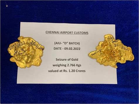 Chennai Customs Seizes 2766 Kg Gold Worth Rs 120 Crore 2 Arrested