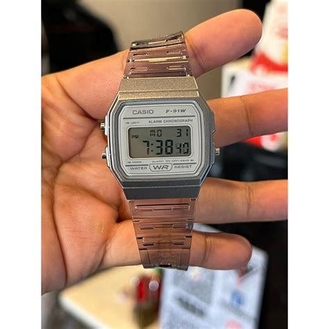 ORIGINAL CASIO Digital Gray Transparent Watch F 91WS 8D CASIO F91WS