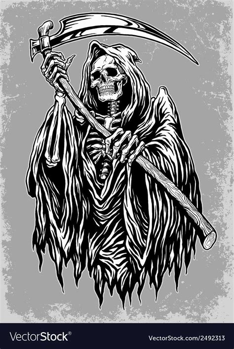 Hand Inked Grim Reaper Illustration Download A Free Preview Or High