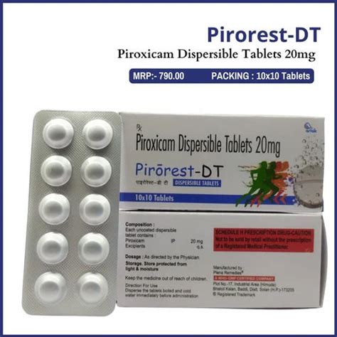 Piroxicam Dispersible Tablets 20mg Cool And Dry Place At Best Price In