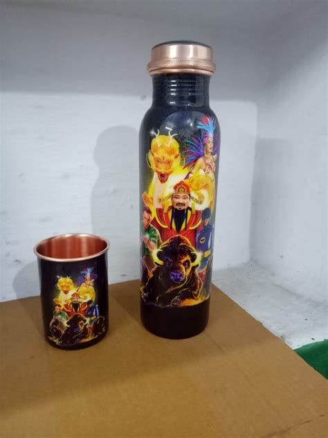 Gauransh Enterprises Polished Jinny Meena Print Copper Bottle Capacity