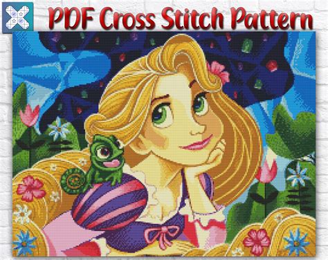 Rapunzel Cross Stitch Pattern Disney Cross Stitch Pattern Inspire