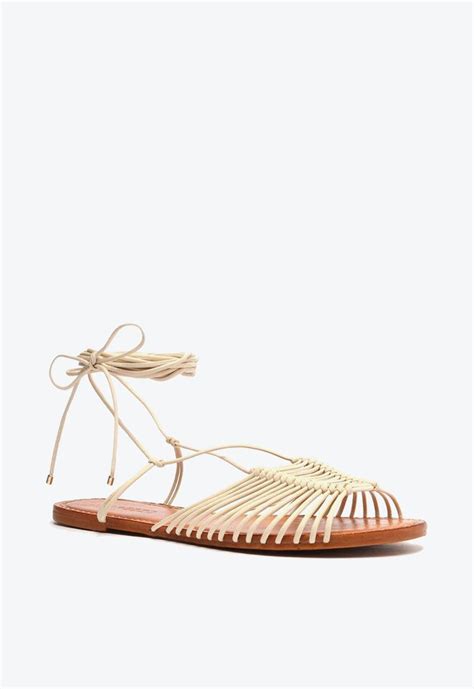 Sand Lia Rasteira Off White Arezzo Multi Tiras Amarra O Ella Zz Mall