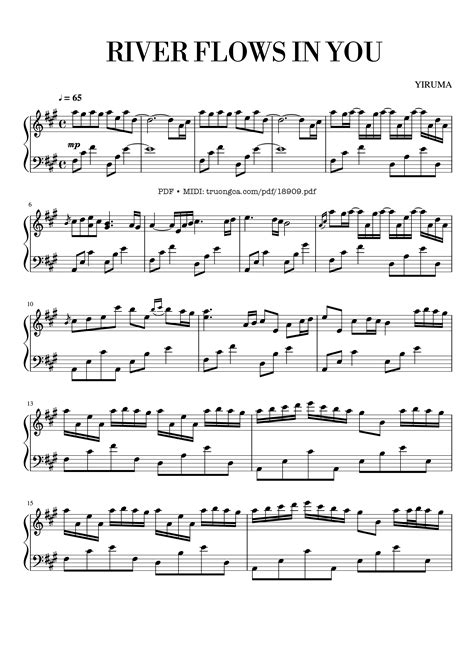 [Sheet] River Flows in You Piano (Very easy) PDF, chords Piano, mp4/midi
