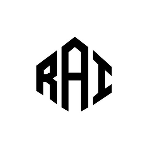 RAI letter logo design with polygon shape. RAI polygon and cube shape ...