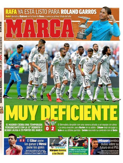 La Portada Del Diario Marca 20 05 2019