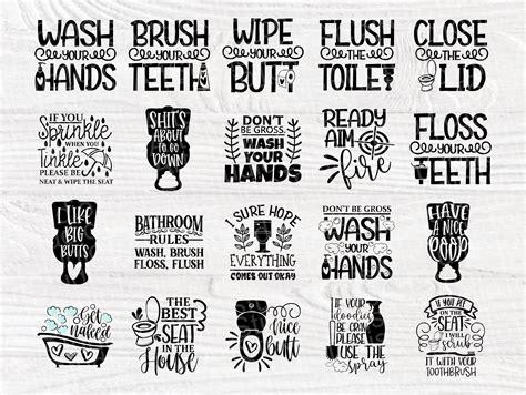 Bathroom Humor Svg Bundle Funny Bathroom Svg Etsy Canada