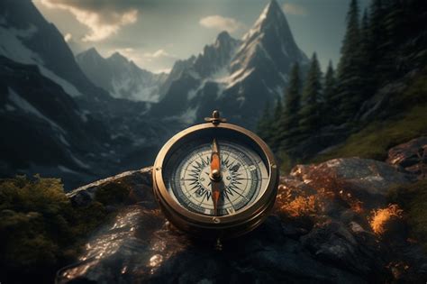 Premium Photo A Compass Guiding The Way Through The Wilderness O 00120 00