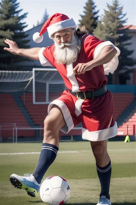 Santa Claus Plays Soccer To St Tensor Art