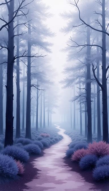 ethereal woodland journey image watercolor misty forest
