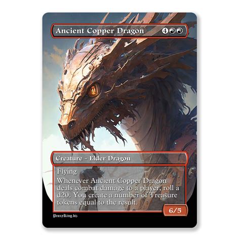 Ancient Copper Dragon Full Art Custom MTG Proxy Card Print MTG