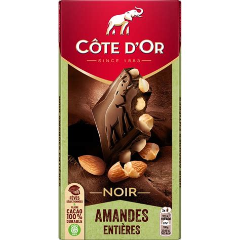 C Te D Or Tablette De Chocolat Noir Aux Amandes Enti Res