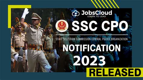 SSC CPO 2023 Notification Released 1876 Vacancies Apply Online