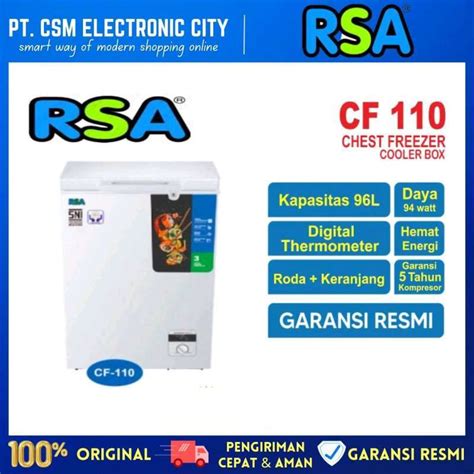 Jual Rsa Cf Liter Chest Freezer Box Garansi Resmi Di Seller