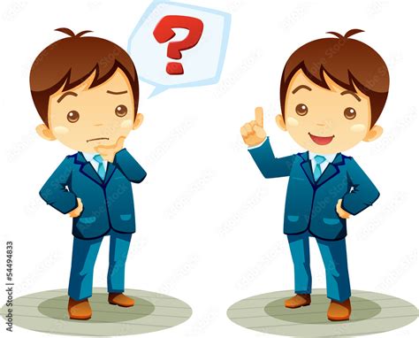 cartoon office worker set question and answer Stock Vector | Adobe Stock